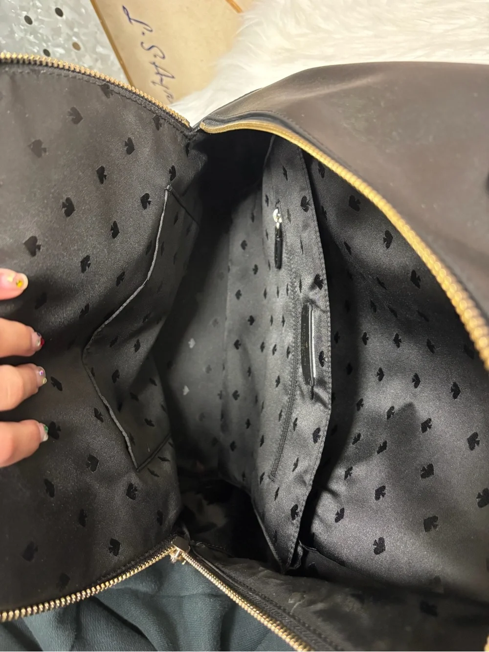 Kate Spade Black Leather Medium Backpack w/ Gold